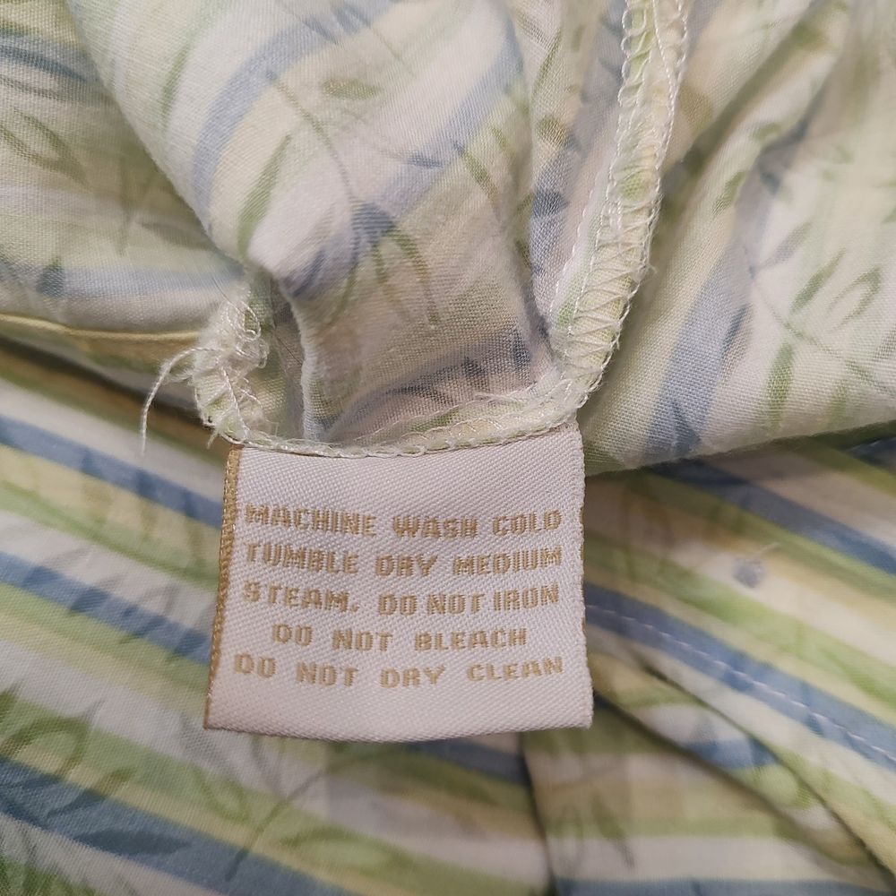 Luau Button Up Shirt Mens XL Striped Leaves Hawaiian Cruise Travel Lightweight - Picture 11 of 12